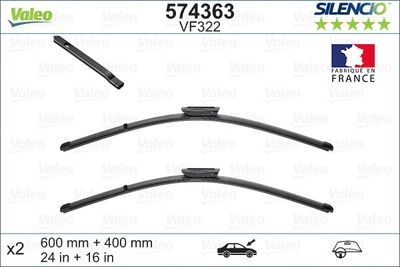 Pióro wycieraczki SILENCIO FLAT BLADE SET