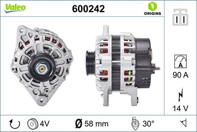 Alternator VALEO ORIGINS NEW OE TECHNOLOGY