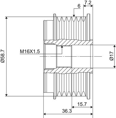 Alternator - sprzęgło jednokierunkowe VALEO NEW SPARE PART
